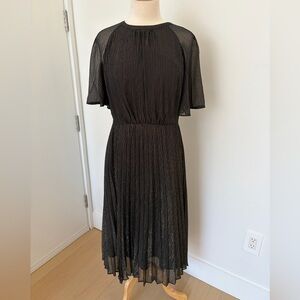 Elegant Black Pleated Dress Ann Taylor size 4
